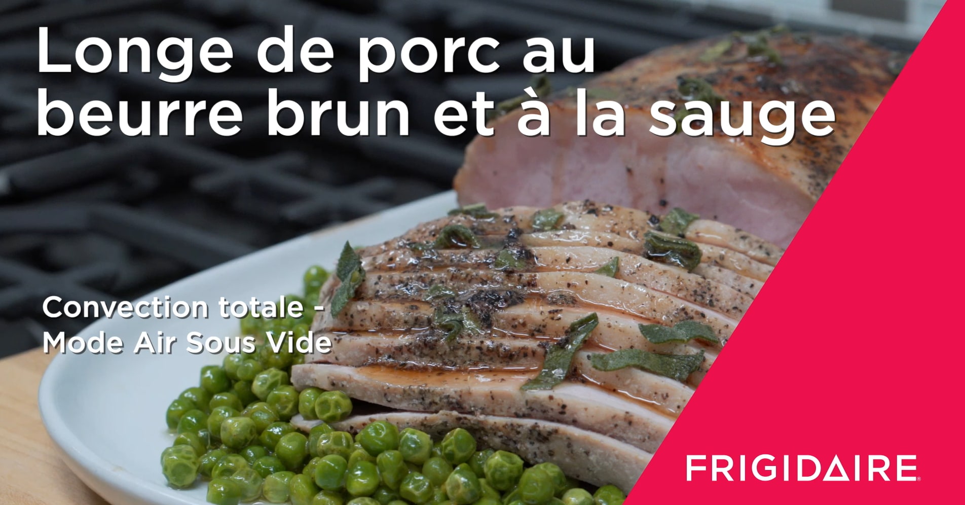 Longe de porc aux petits pois et au beurre brun 