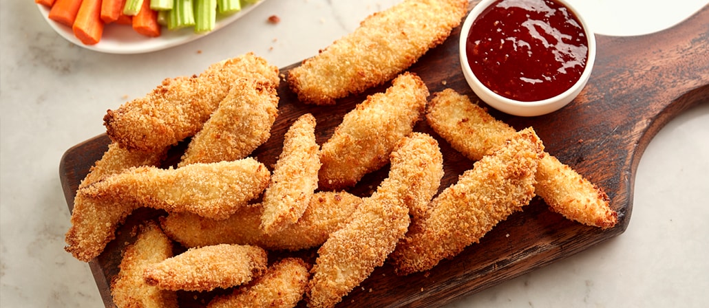 Air Fried Chicken Tenders with Honey BBQ Sauce